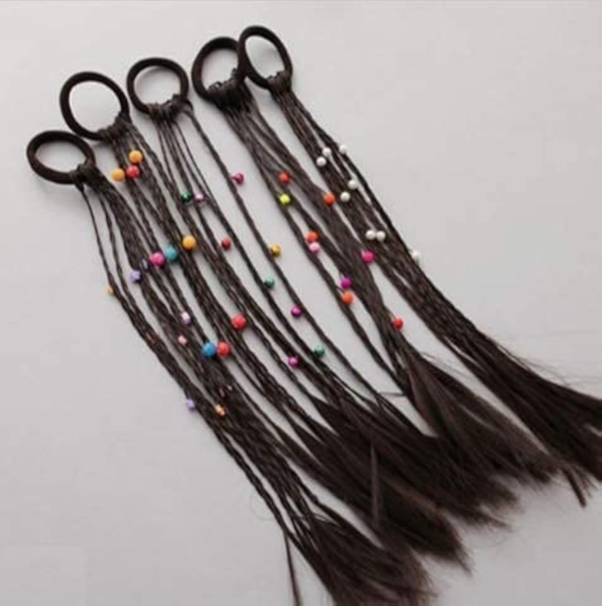 Braid Ponytail Holder - Black and Brown Korean Hair Accessory